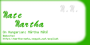 mate martha business card